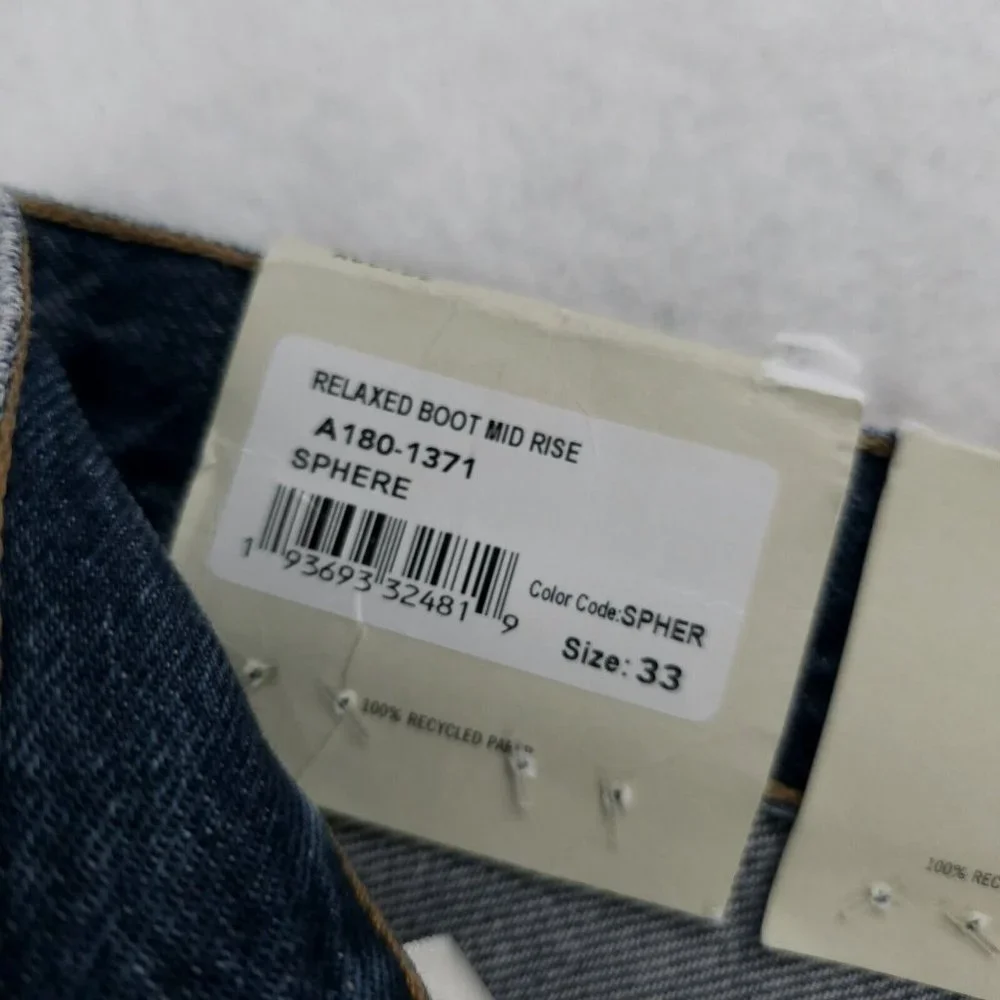 AGOLDE Relaxed 100% Organic Denim Bootcut Midrise Sphere Wash Sz 33 NWT - Picture 10 of 12